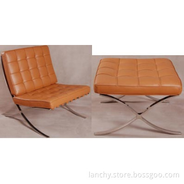 Barcelona Chair with Stainless Steel Base (BL-CF004)